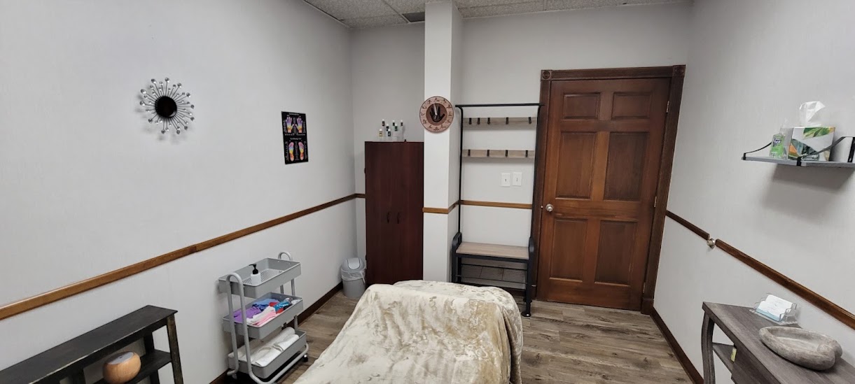 Raquel's private massage room in downtown Plymouth, Michigan
